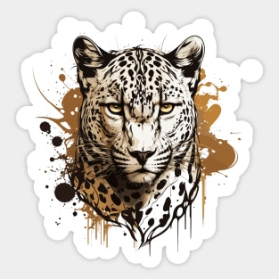 Graffiti Paint Leopard Creative Sticker